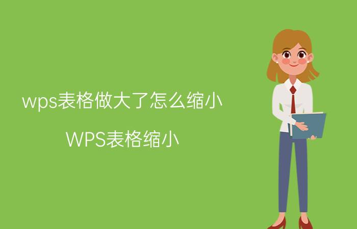 wps表格做大了怎么缩小 WPS表格缩小